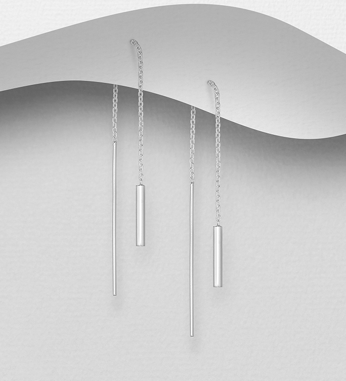 706-23071 - Wholesale 925 Sterling Silver Bar Threader Earrings