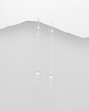 706-23144 - Wholesale 925 Sterling Silver Ball Hook Earrings