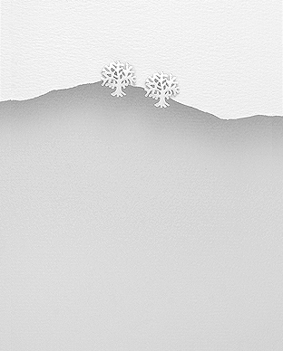 706-23236 - Wholesale 925 Sterling Silver Tree of Life Push-Back Earrings