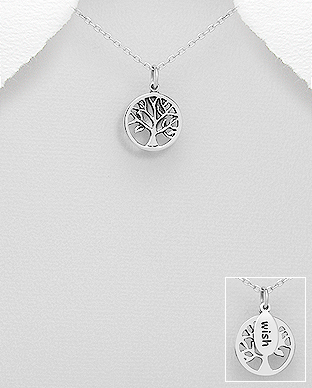 706-23451 - Wholesale 925 Sterling Silver wish & Tree Of Life Pendant