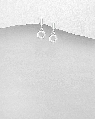 706-23558 - Wholesale 925 Sterling Silver Bar & Circle Push-Back Earrings