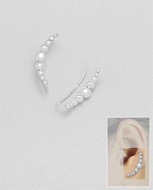 706-23630 - Wholesale 925 Sterling Silver Ball Ear Pins