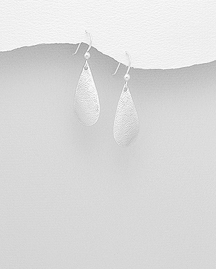 706-23722 - Wholesale 925 Sterling Silver Matte Hook Earrings