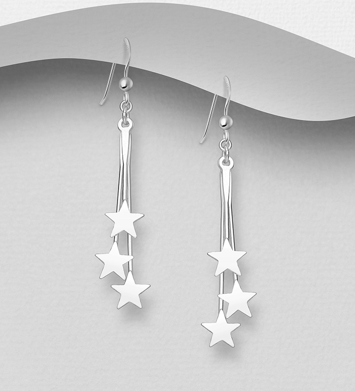 706-2396 - Wholesale 925 Sterling Silver Star Hook Earrings