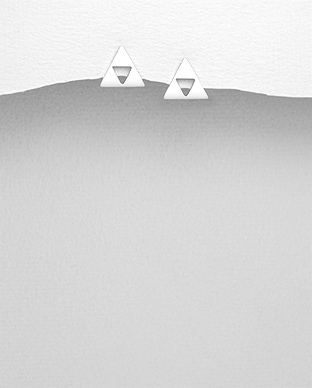 706-24013 - Wholesale 925 Sterling Silver Triangle Push-Back Earrings