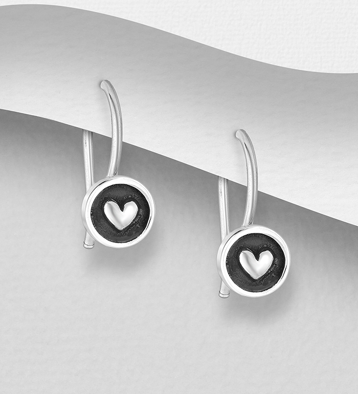 706-24019 - Wholesale 925 Sterling Silver Heart Hook Earrings
