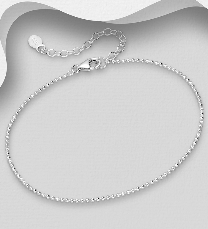 706-24169 - Wholesale 925 Sterling Silver Ball Beads Bracelet