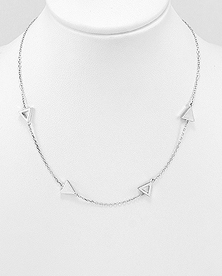 706-24187 - Wholesale 925 Sterling Silver Triangle Necklace