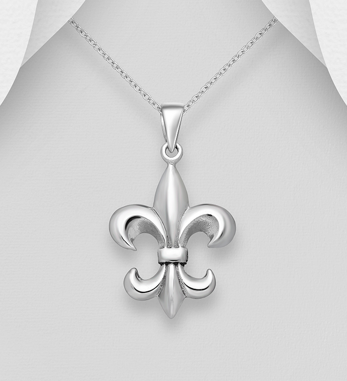 706-2452 - Wholesale 925 Sterling Silver Fleur De Lis Pendant