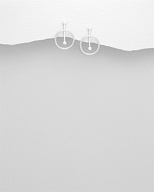 706-24609 - Wholesale 925 Sterling Silver Circle Push-Back Earrings