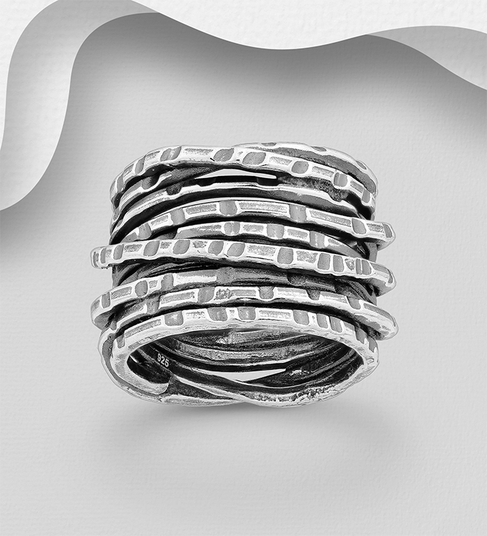 706-24859 - Wholesale 925 Sterling Silver Oxidized Ring