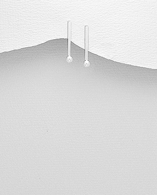 706-25022 - Wholesale 925 Sterling Silver Ball & Bar Push-Back Earrings