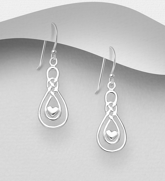 706-25082 - Wholesale 925 Sterling Silver Heart and Infinity Hook Earrings