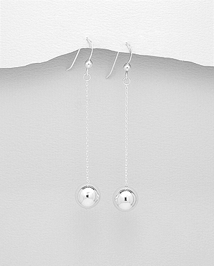 706-25267 - Wholesale 925 Sterling Silver Ball Hook Earrings