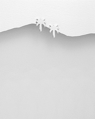 706-25508 - Wholesale 925 Sterling Silver Coconut Tree Push-Back Earrings