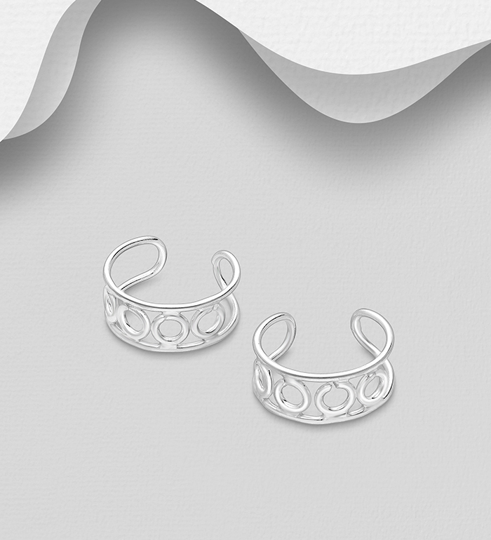 706-25545 - Wholesale 925 Sterling Silver Circle Ear Cuffs
