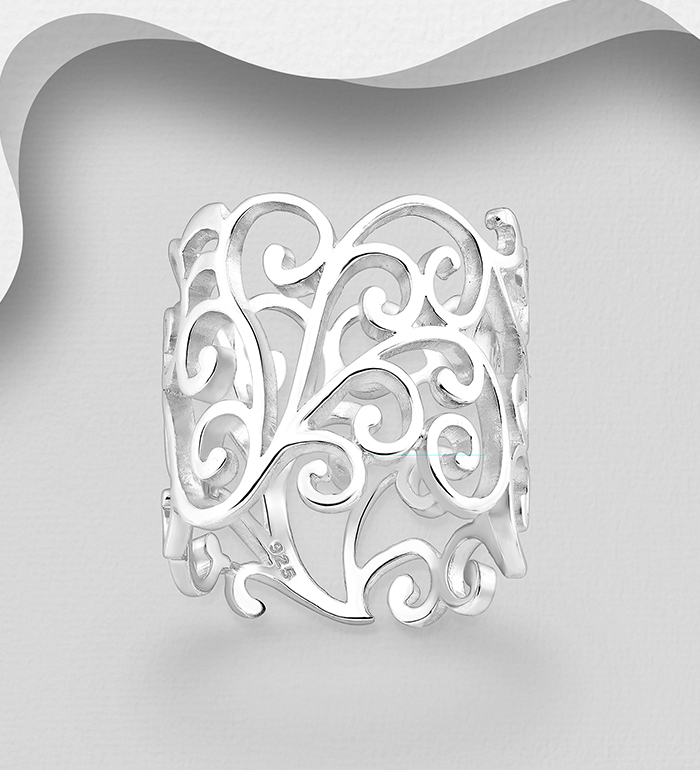706-25731 - Wholesale 925 Sterling Silver Swirl Ring
