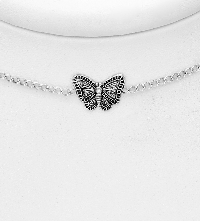 706-25736 - Wholesale 925 Sterling Silver Butterfly Necklace