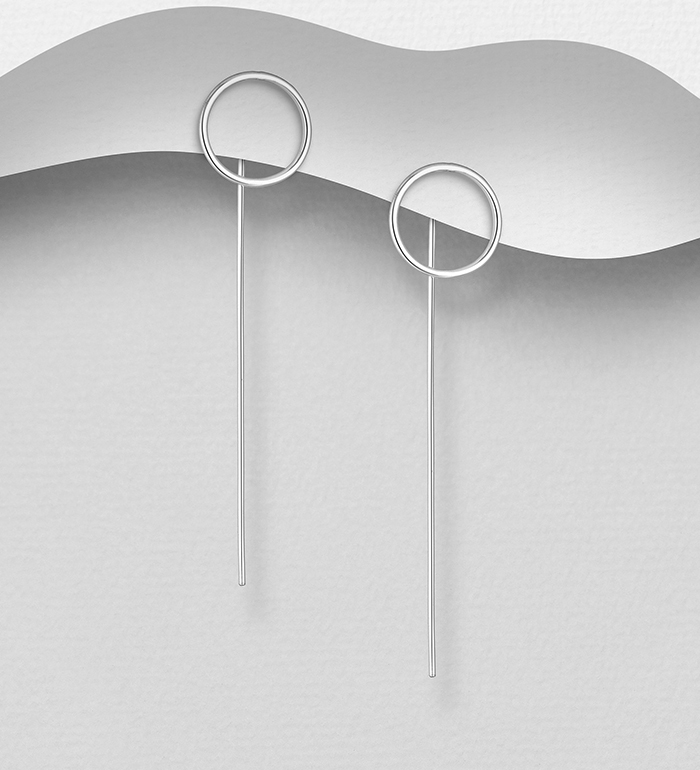 706-25791 - Wholesale 925 Sterling Silver Circle Hook Earrings