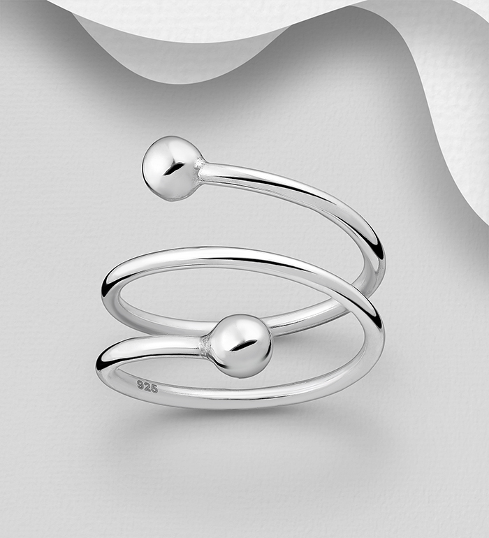 706-25891 - Wholesale 925 Sterling Silver Wrap Ball Ring