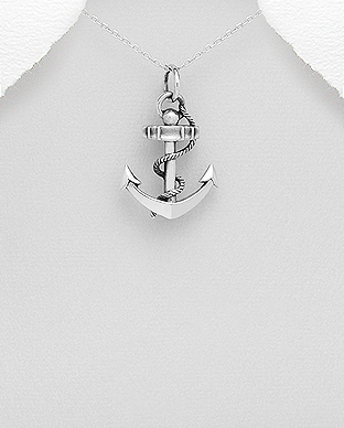 706-25914 - Wholesale 925 Sterling Silver Anchor Pendant