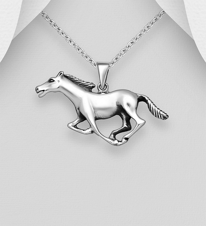 706-2596 - Wholesale 925 Sterling Silver Horse Pendant