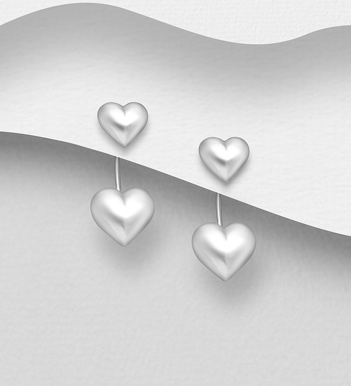 706-25993 - Wholesale 925 Sterling Silver Heart Jacket Earrings