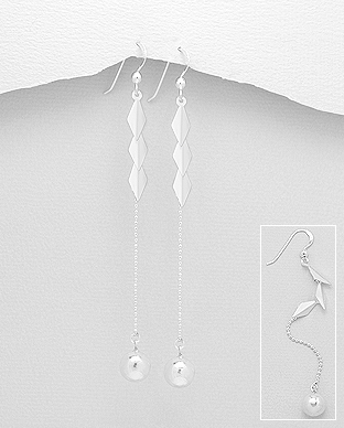 706-26006 - Wholesale 925 Sterling Silver Ball Hook Earrings