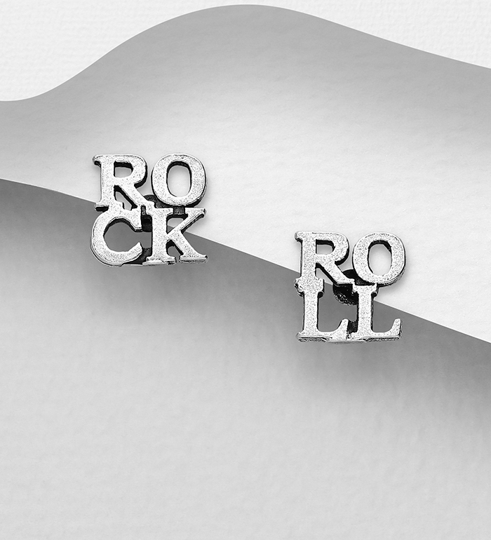 706-26085 - Wholesale 925 Sterling Silver ROLL, ROCK Push-Back Earrings