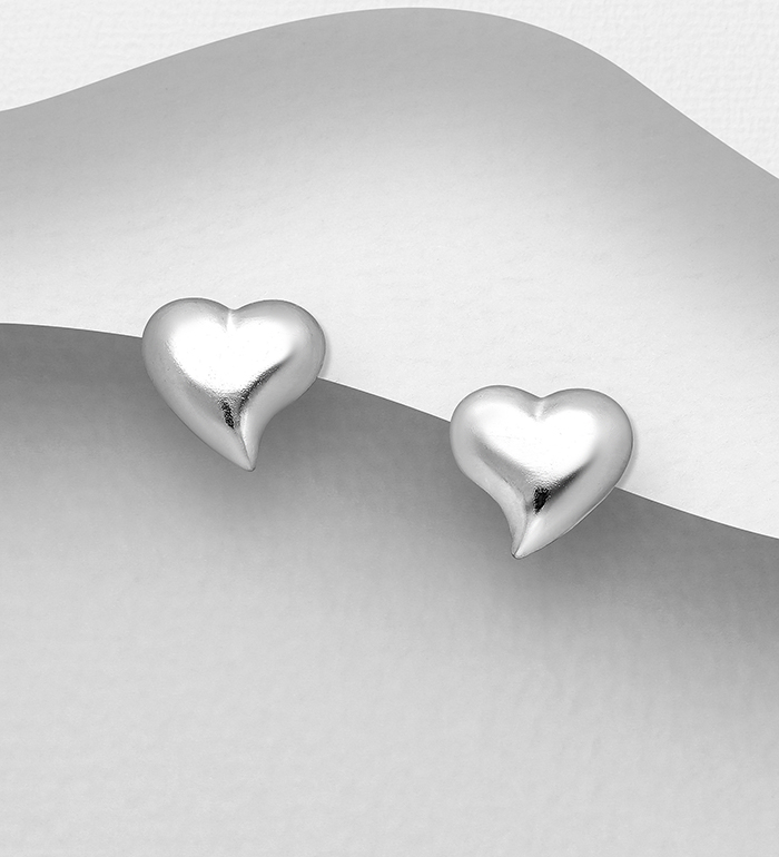 706-26148 - Wholesale 925 Sterling Silver Heart Push-Back Earrings