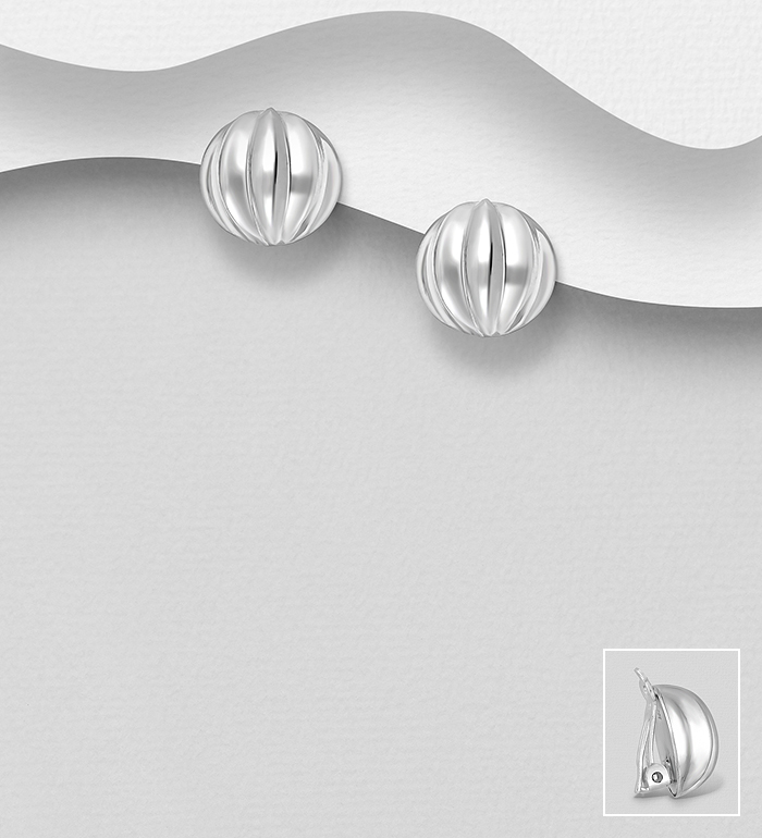 706-26195 - Wholesale 925 Sterling Silver Hollow Clip Earrings