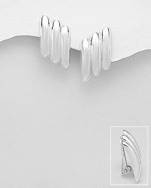 706-26201 - Wholesale 925 Sterling Silver Hollow Clip Earrings