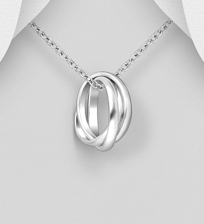706-26249 - Wholesale 925 Sterling Silver Triple Round Links Pendant