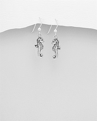 706-26266 - Wholesale 925 Sterling Silver Seahorse Hook Earrings
