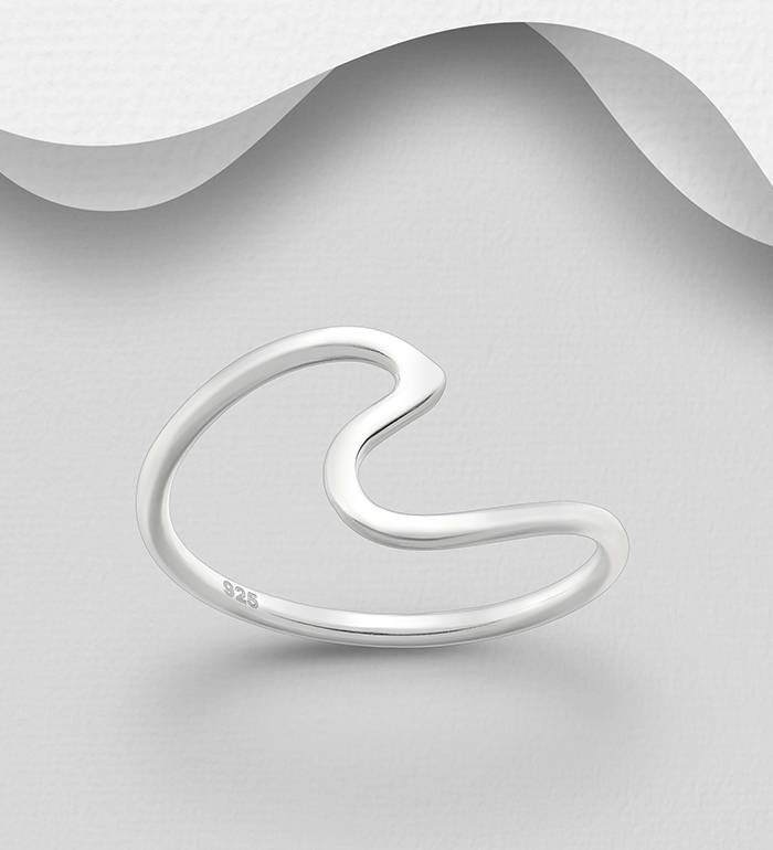 706-26271 - Wholesale 925 Sterling Silver Wave Ring