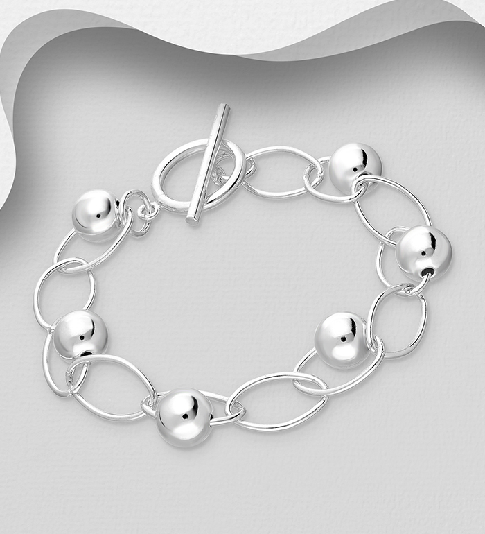 706-26324 - Wholesale 925 Sterling Silver Bracelet With Ball Beads