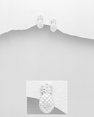 706-26329 - Wholesale 925 Sterling Silver Pineapple Push-Back Earrings