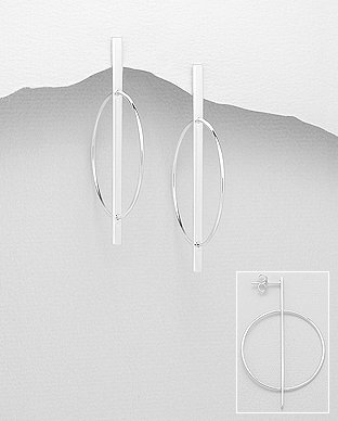 706-26335 - Wholesale 925 Sterling Silver Circle Push-Back Earrings