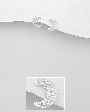706-26478 - Wholesale 925 Sterling Silver Push-Back Moon Earrings