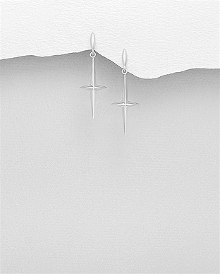 706-26505 - Wholesale 925 Sterling Silver Push-Back Cross Earrings