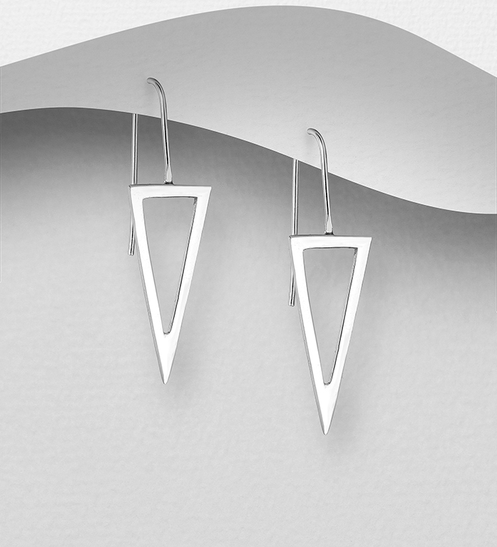 706-26811 - Wholesale 925 Sterling Silver Triangle Hook Earrings