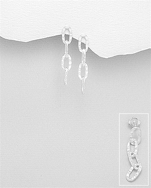 706-26817 - Wholesale 925 Sterling Silver Push-Back Links Earrings