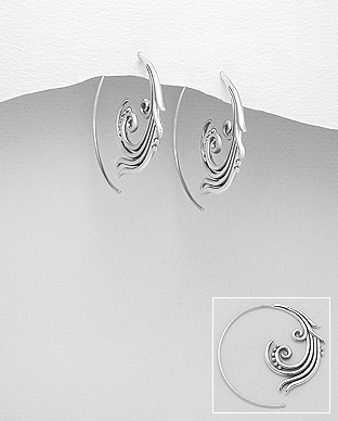 706-26862 - Wholesale 925 Sterling Silver Wave Hook Earrings