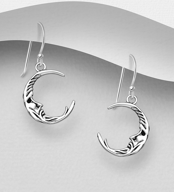 706-26881 - Wholesale 925 Sterling Silver Moon Hook Earrings