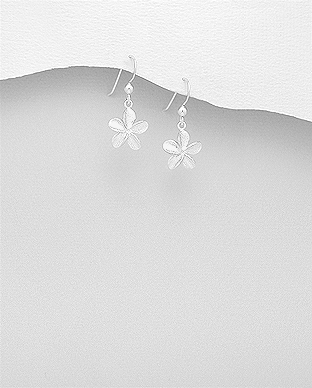 706-26922 - Wholesale 925 Sterling Silver Flower Hook Earrings