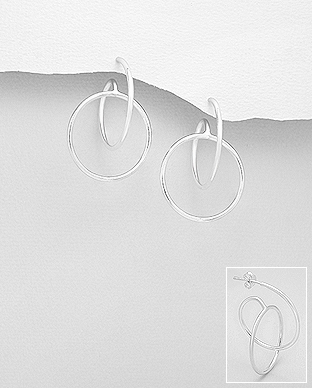 706-26961 - Wholesale 925 Sterling Silver Circle Push-Back Earrings