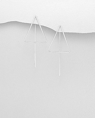 706-26972 - Wholesale 925 Sterling Silver Triangle Hook Earrings
