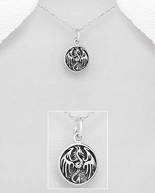 706-26976 - Wholesale 925 Sterling Silver Dragon Pendant