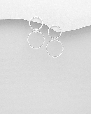 706-27170 - Wholesale 925 Sterling Silver Circle Push-Back Earrings