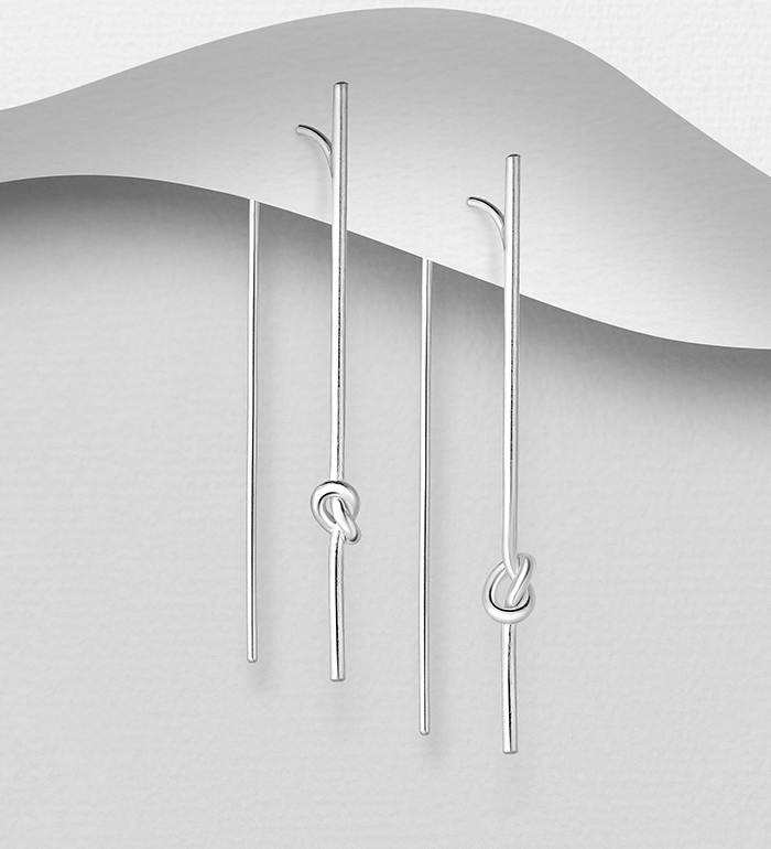 706-27236 - Wholesale 925 Sterling Silver Knot Hook Earrings